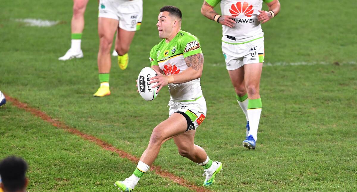 Raiders winger Nick Cotric made a shift back to the left edge. Picture: NRL Imagery