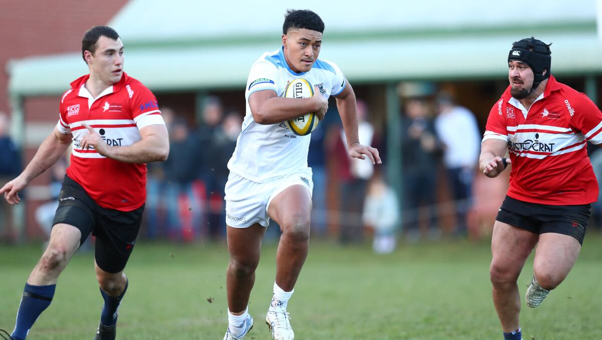 Junior Tupou was a standout for the Queanbeyan Whites in the John I Dent Cup. Picture: Keegan Carroll