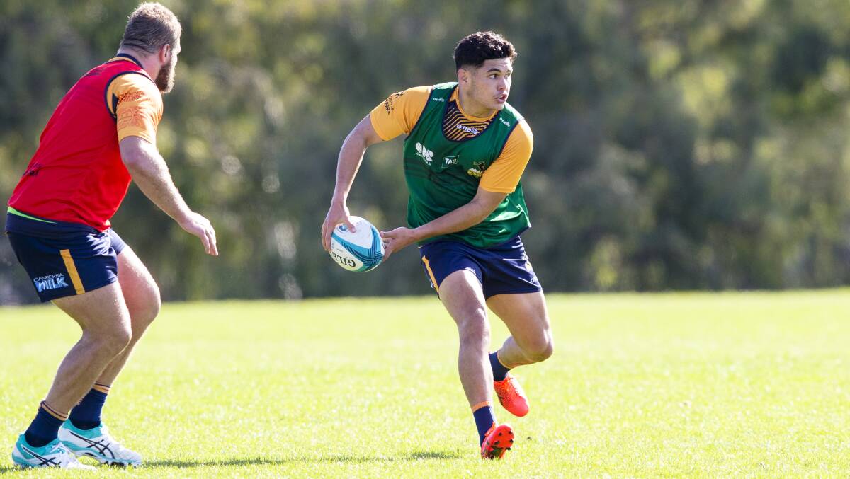 Flyhalf Noah Lolesio is in camp with the Wallabies. Picture by Keegan Carroll