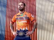 Brumbies winger Andy Muirhead dons the club's new Indigenous jersey after re-signing for two years. Picture: James Croucher
