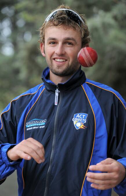 From the Comets to Australia: Nathan Lyon has enjoyed a whirlwind ride. Picture: Graham Tidy