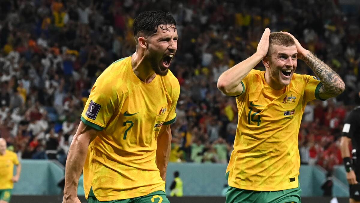 Mathew Leckie's strike has set up a round of 16 appearance for Australia, where they will meet one of the greatest of all time in Lionel Messi. Picture Getty