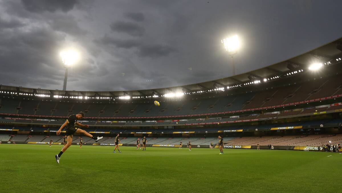 Playing at an empty MCG was vastly different from Ivan Soldo's last outing there - a grand final win. Picture: Getty