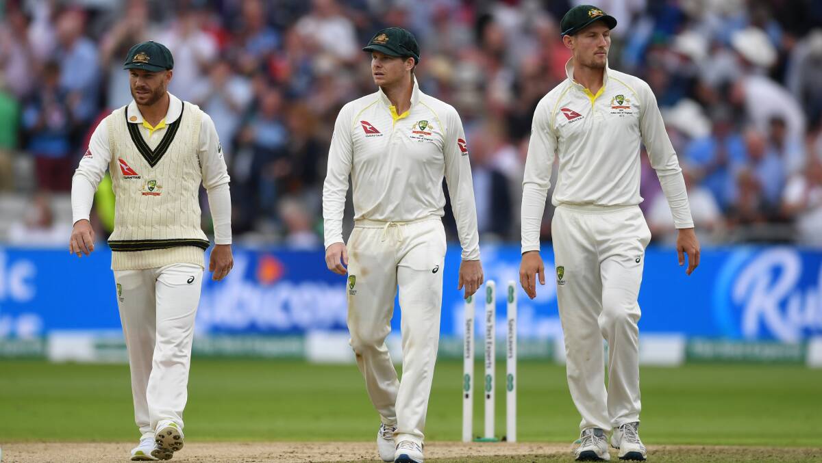 David Warner, Steve Smith and Cam Bancroft all copped the brunt of the criticism. Picture Getty Images