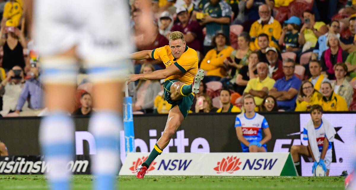 Reece Hodge nailed five penalties but missed a crucial one late in the game. Picture: Stuart Walmsley/Rugby Australia