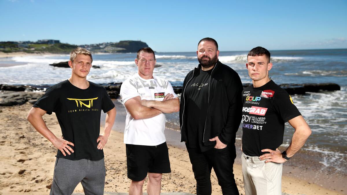 Nikita Tszyu, Paul Gallen, promoter George Rose and Harry Garside headline the No Limit stable. Picture: No Limit Boxing