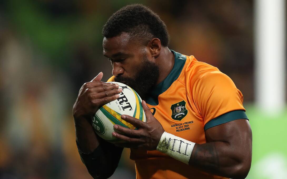Marika Koroibete will miss the Wallabies' Spring Tour due to family reasons. Picture: Getty