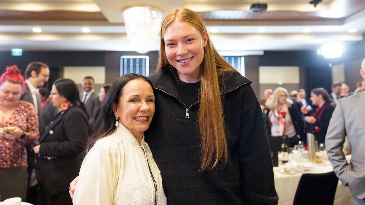 Minister for Indigenous Australians Linda Burney with Grace Kemp. Picture by Sitthixay Ditthavong