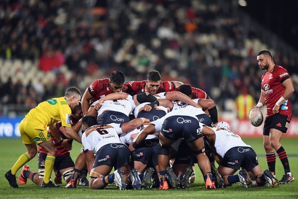 Scrum resets dominated the conversation in the first half. Picture: Getty