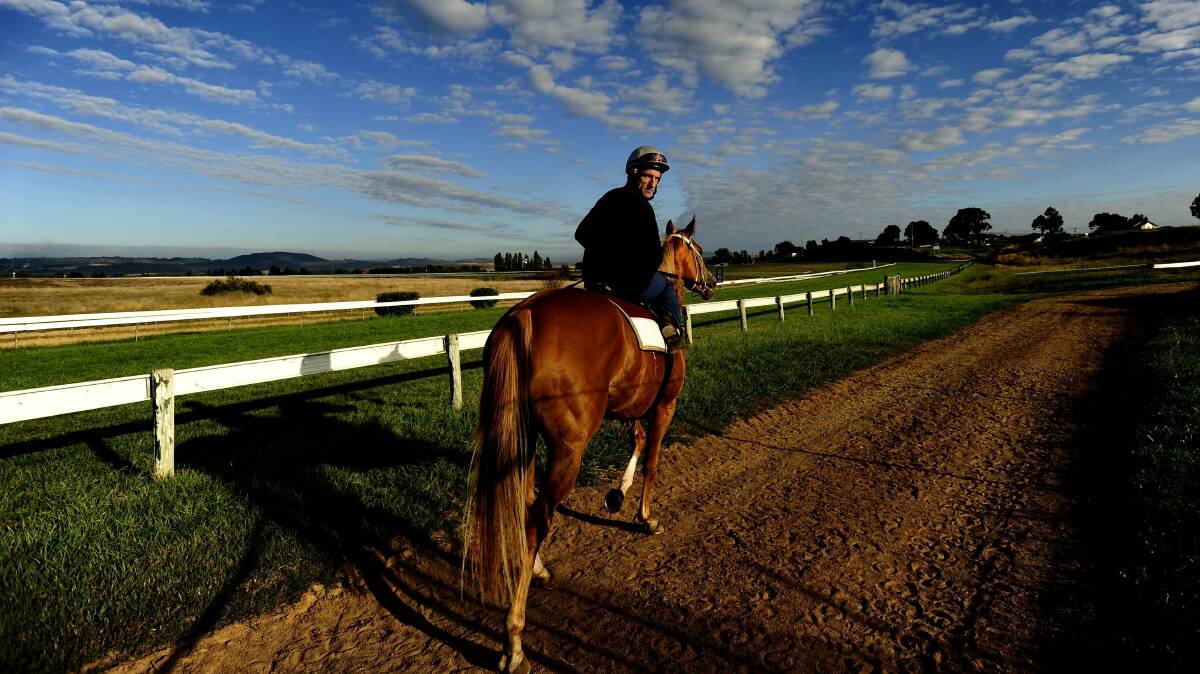 Adrian Layt has been forced to leave his family in Sydney to continue working as a jockey. Picture: Stuart Walmsley