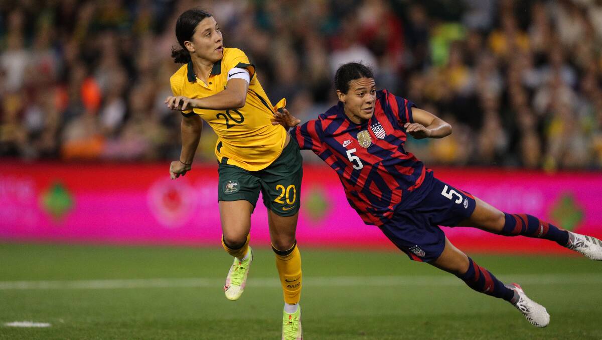 Sam Kerr and the Matildas are daring to dream. Picture by Max Mason Hubers