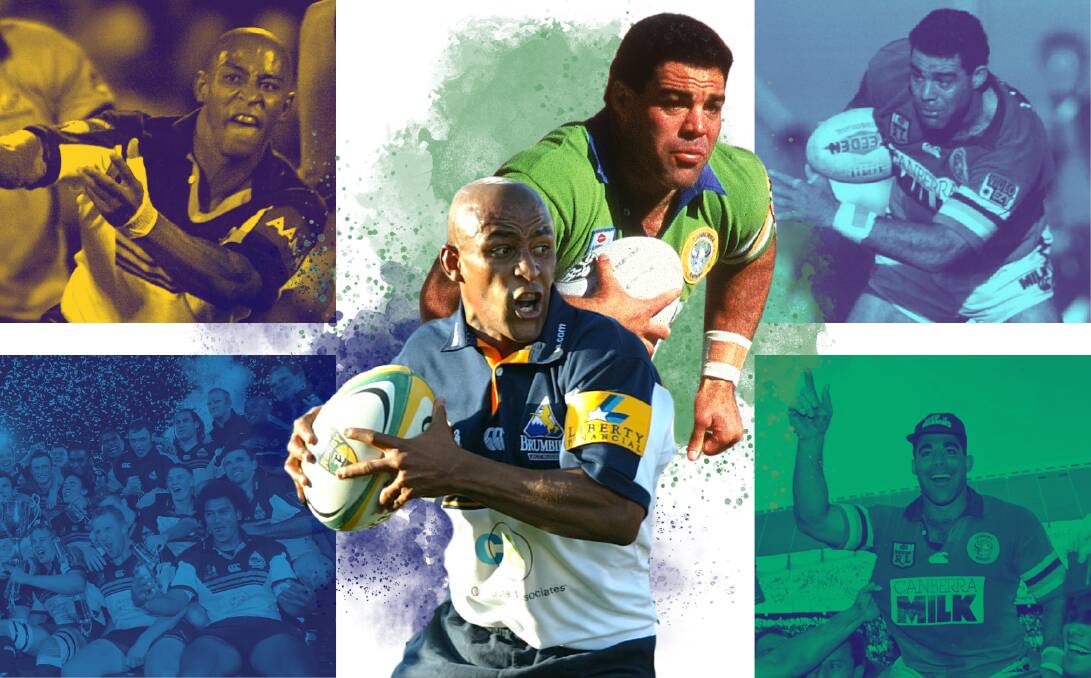The race to be crowned Canberra's greatest player came down to Mal Meninga and George Gregan.