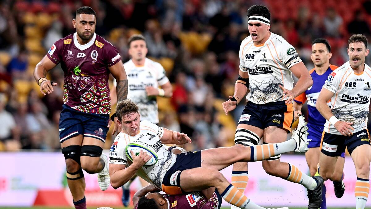 The Reds and Brumbies wore Indigenous jerseys on Saturday night. Picture: Getty