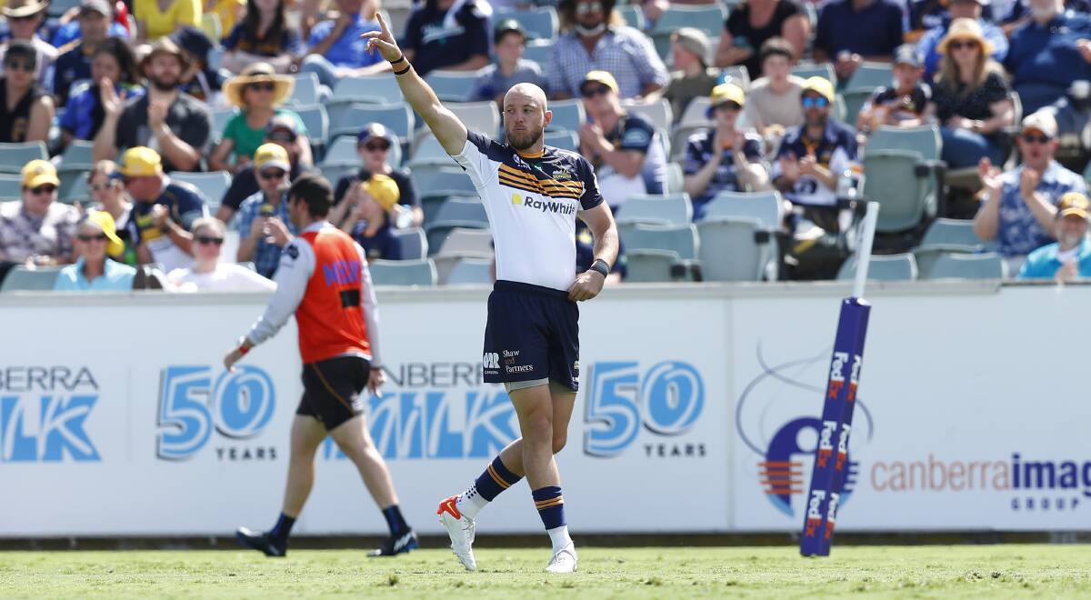 Brumbies veteran Jesse Mogg is keen to reignite a rivalry with the Waratahs. Picture: Keegan Carroll