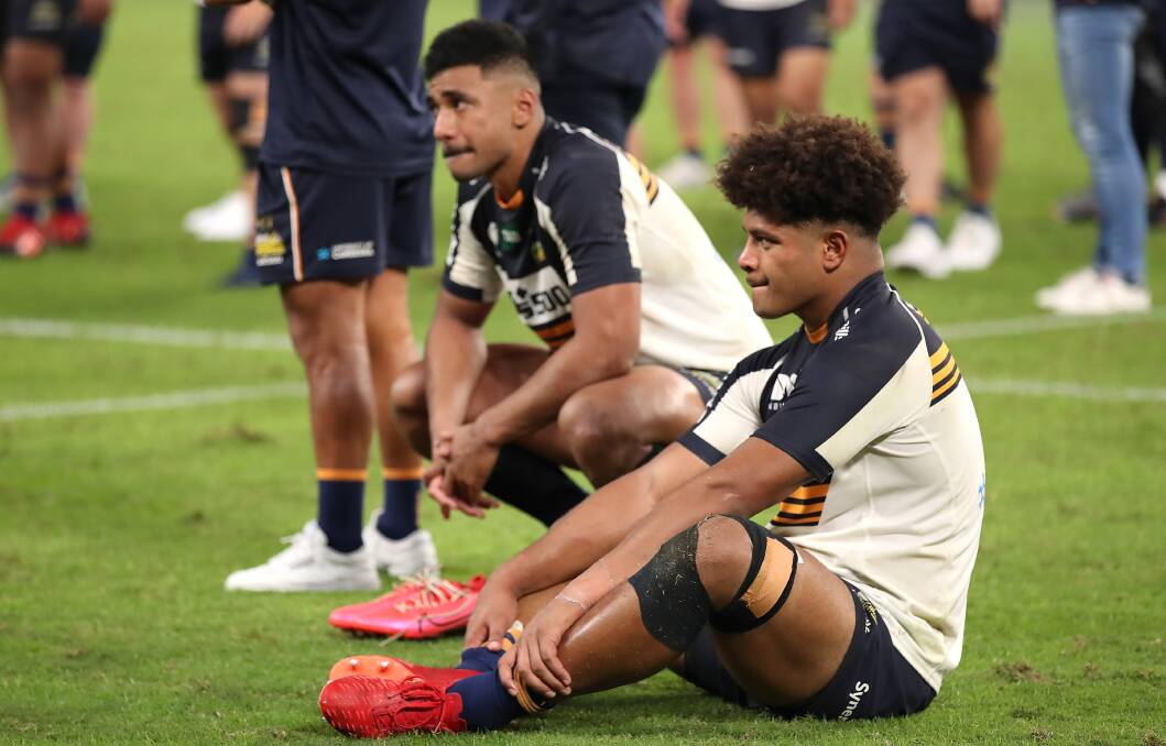 The ACT Brumbies were left shattered in the aftermath of a thrilling Super Rugby AU grand final in Brisbane. Picture: Getty