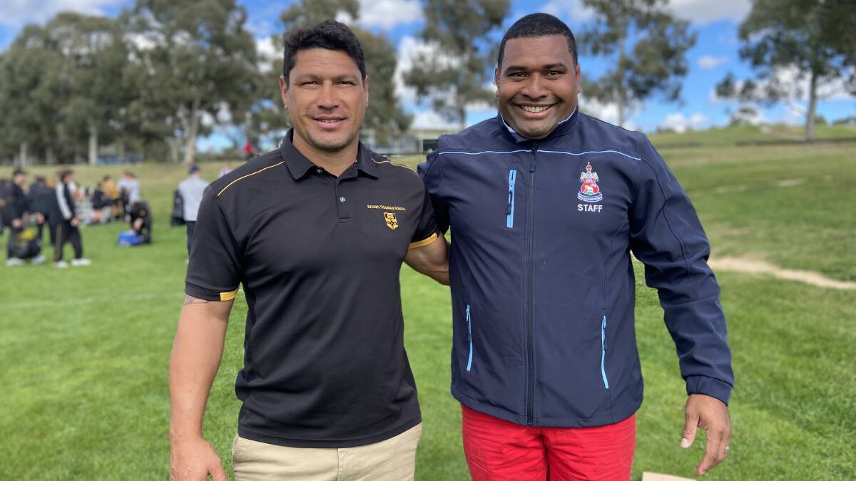Brumbies in arms Tyrone Smith and Jerry Yanuyanutawa. Picture: The Canberra Times