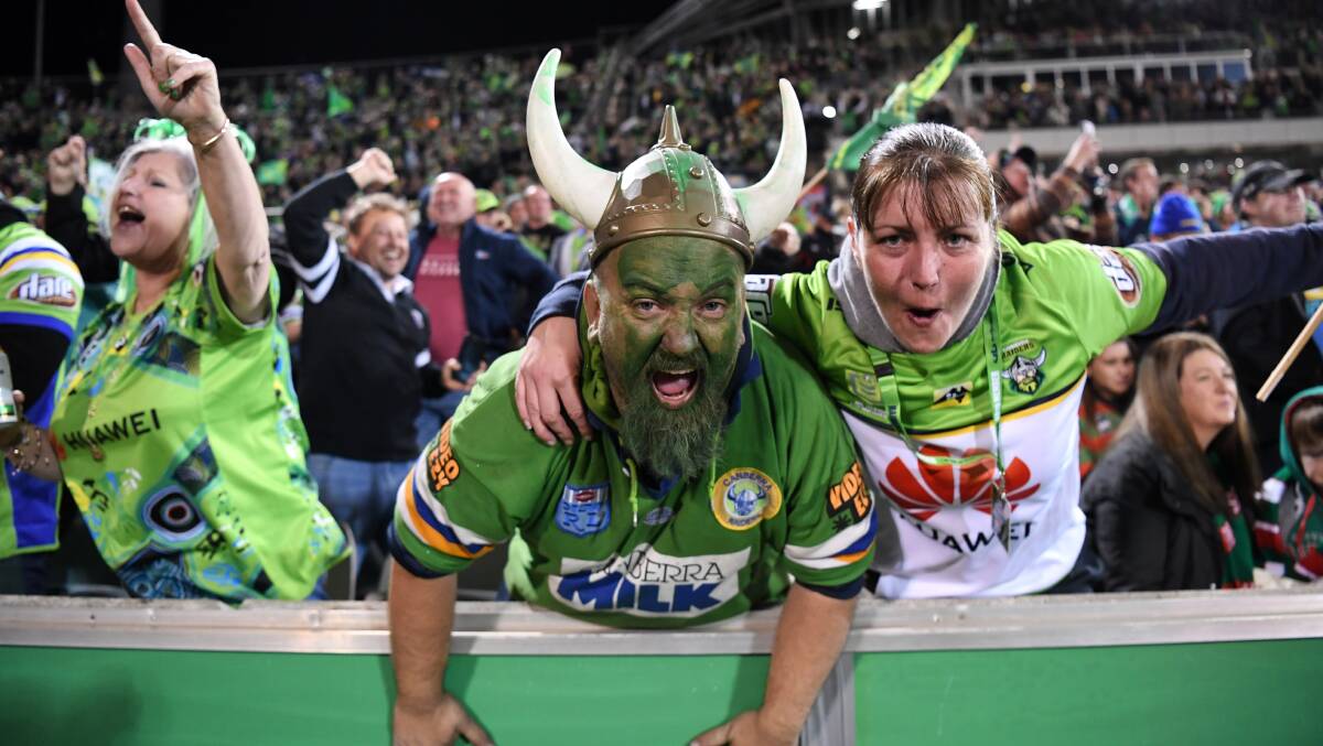 Raiders fans have emerged from every angle. Picture: NRL Photos