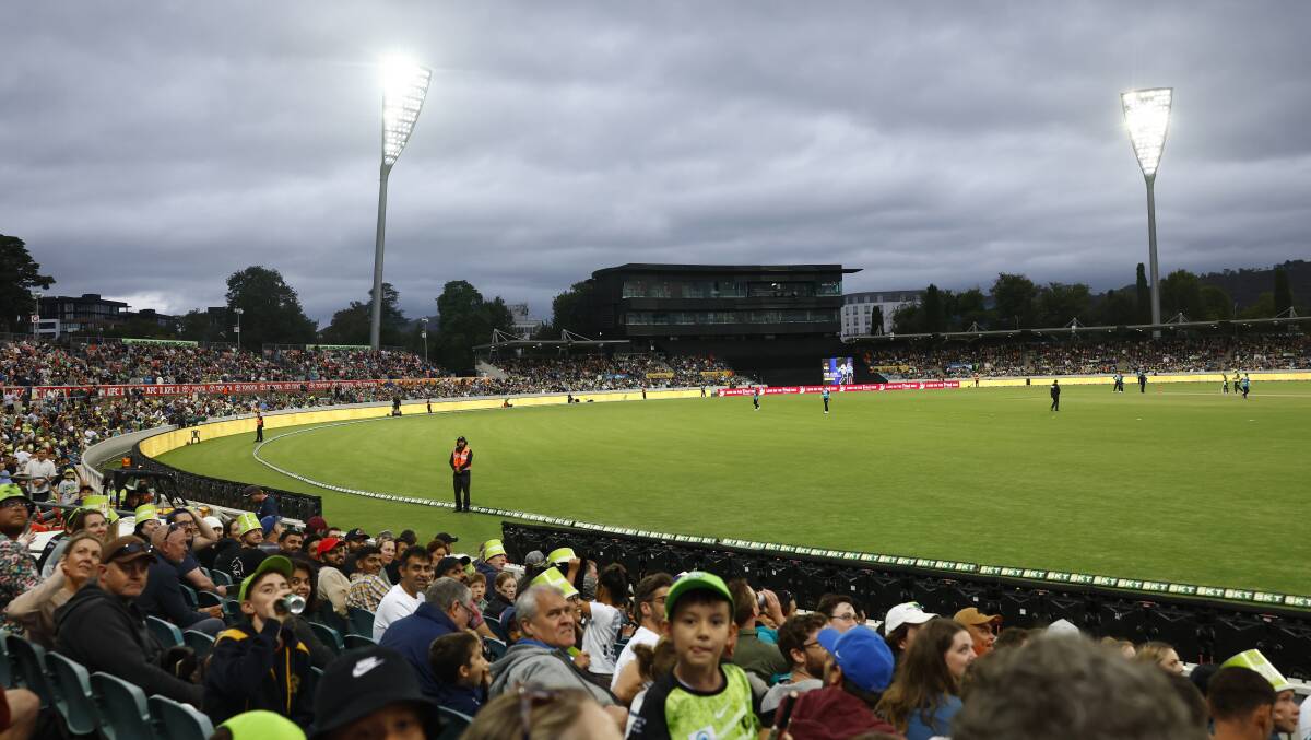 Canberra fans packed Manuka Oval for a recent BBL game. Picture by Keegan Carroll