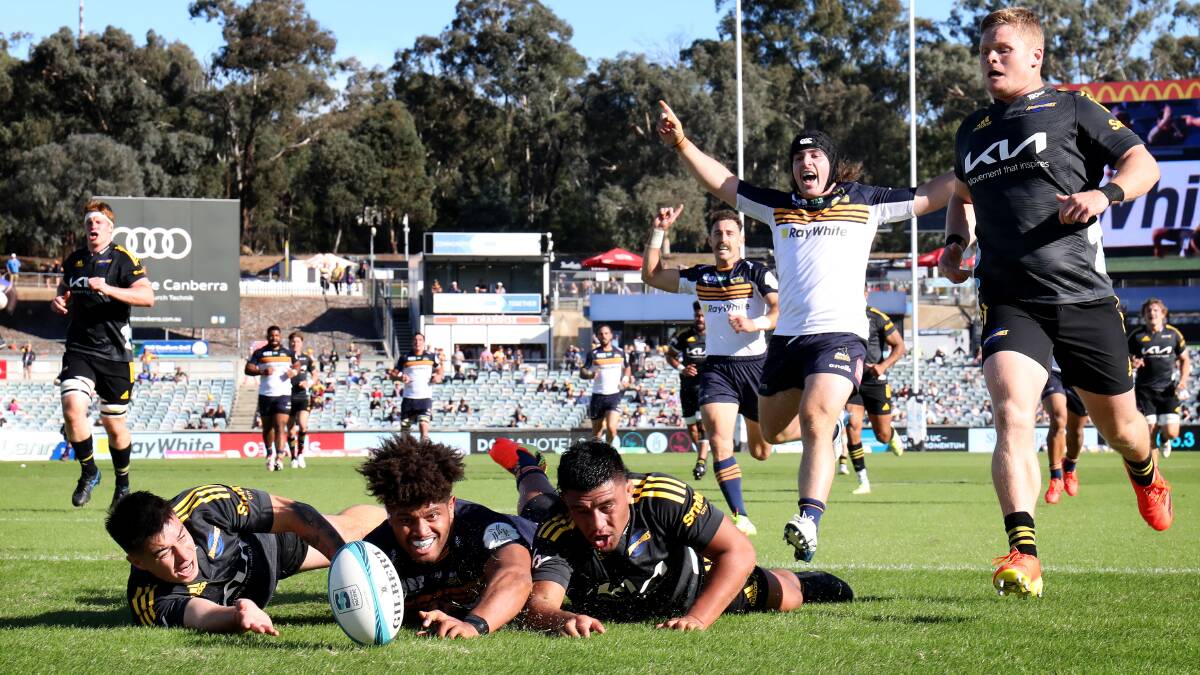 Rob Valetini scored a scintillating first half try in the Brumbies' clash with the Hurricanes. Picture: James Croucher