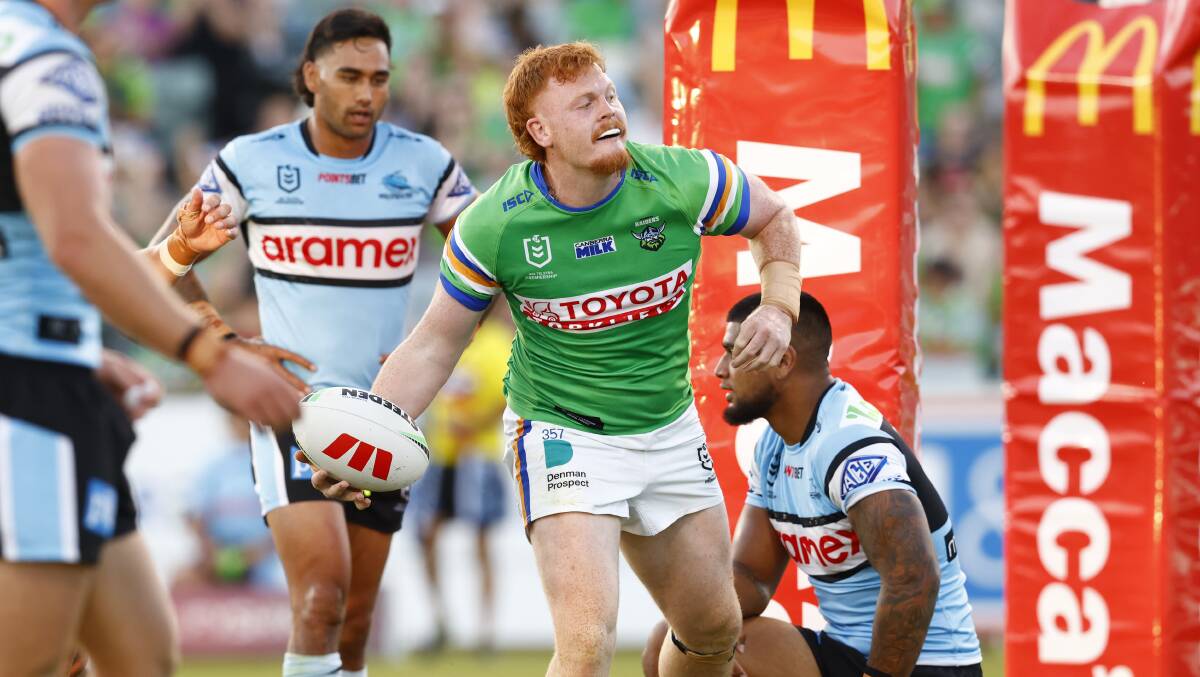 Rampaging Raider Corey Horsburgh has put himself in the frame for a State of Origin debut. Picture by Keegan Carroll