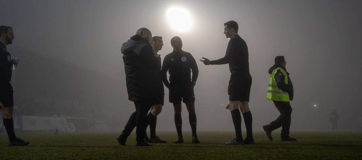 Capital Football's FFA Cup qualifier was nearly thrown into disarray by fog. Picture: David Jordan (Capital Football)