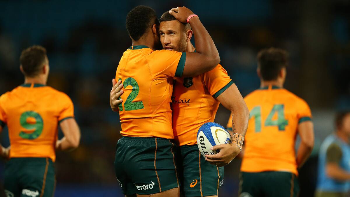 Samu Kerevi and Quade Cooper withdrew from the Wallabies' tour of the UK. Picture: Getty