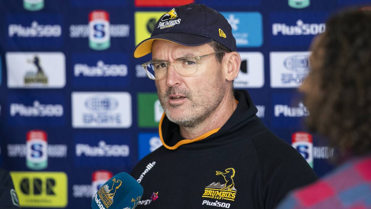 Brumbies coach Dan McKellar has been forced to make a handful of changes to his side ahead of Saturday's Super Rugby AU decider. Picture: Keegan Carroll