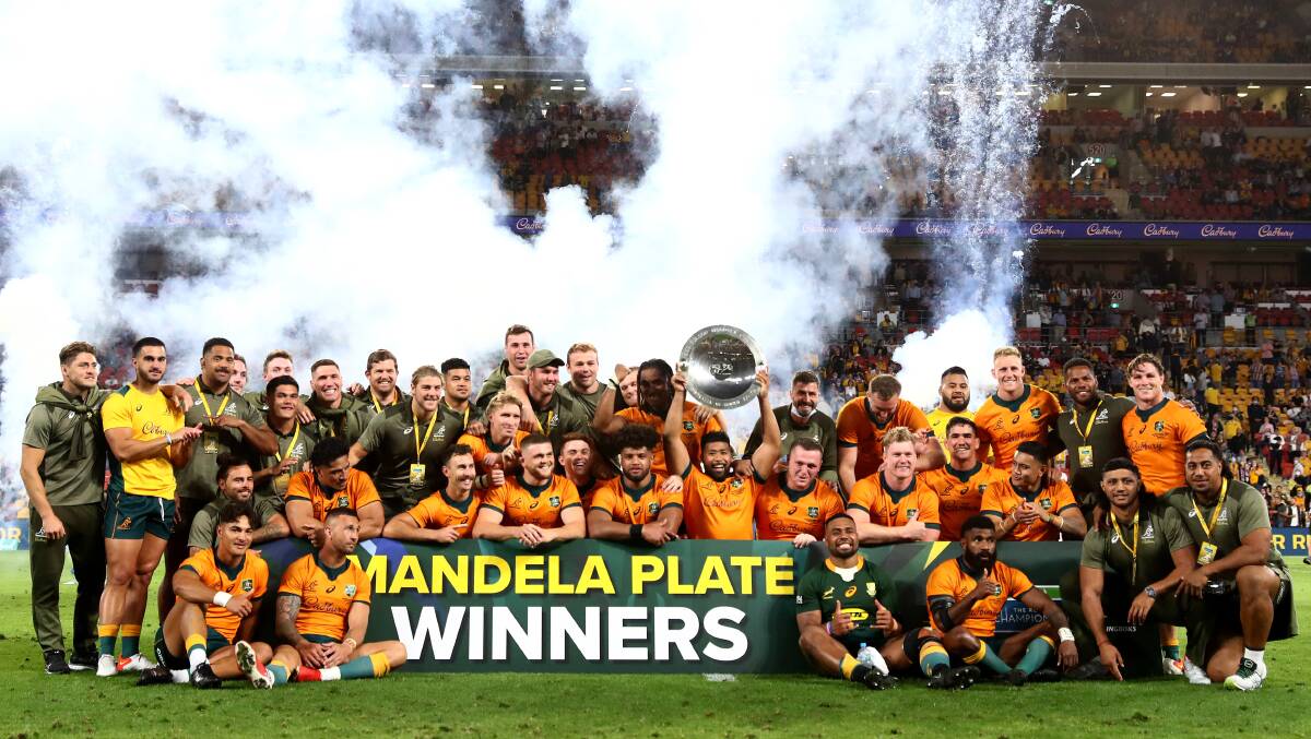 The Wallabies clinched the Nelson Mandela Challenge Plate. Picture: Getty