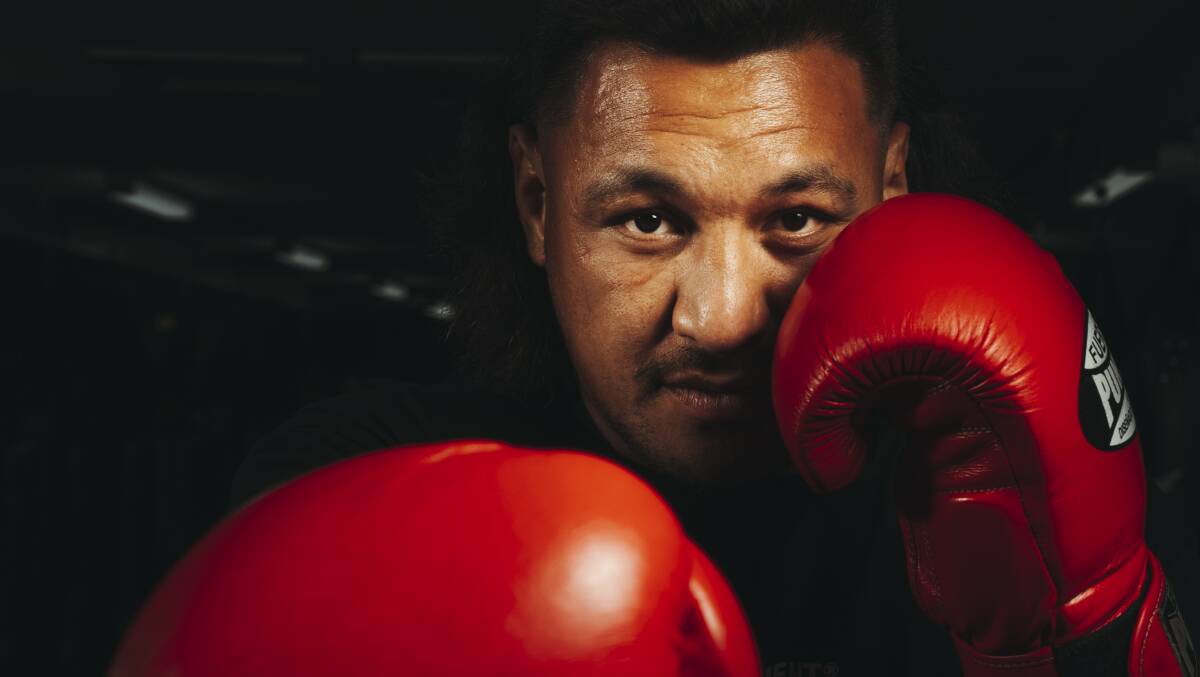 Josh Papalii tried his hand at boxing this week. Picture: Dion Georgopoulos