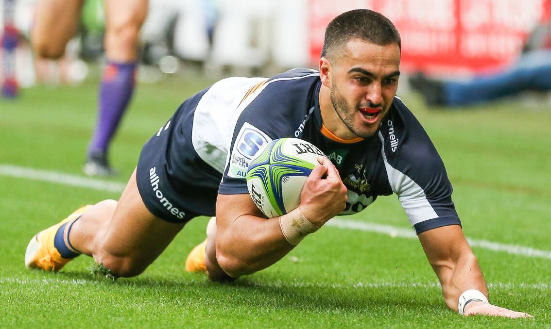 Tom Wright was lethal on the edge for the Brumbies as they secured their first win in Melbourne since 2016. Picture: Getty