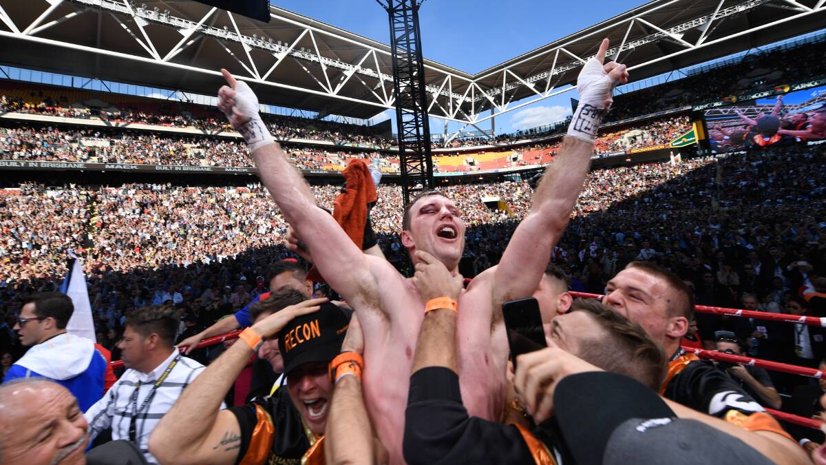 Jeff Horn won a world title at a packed house in Brisbane. Could something similar happen in Canberra? Picture: Getty