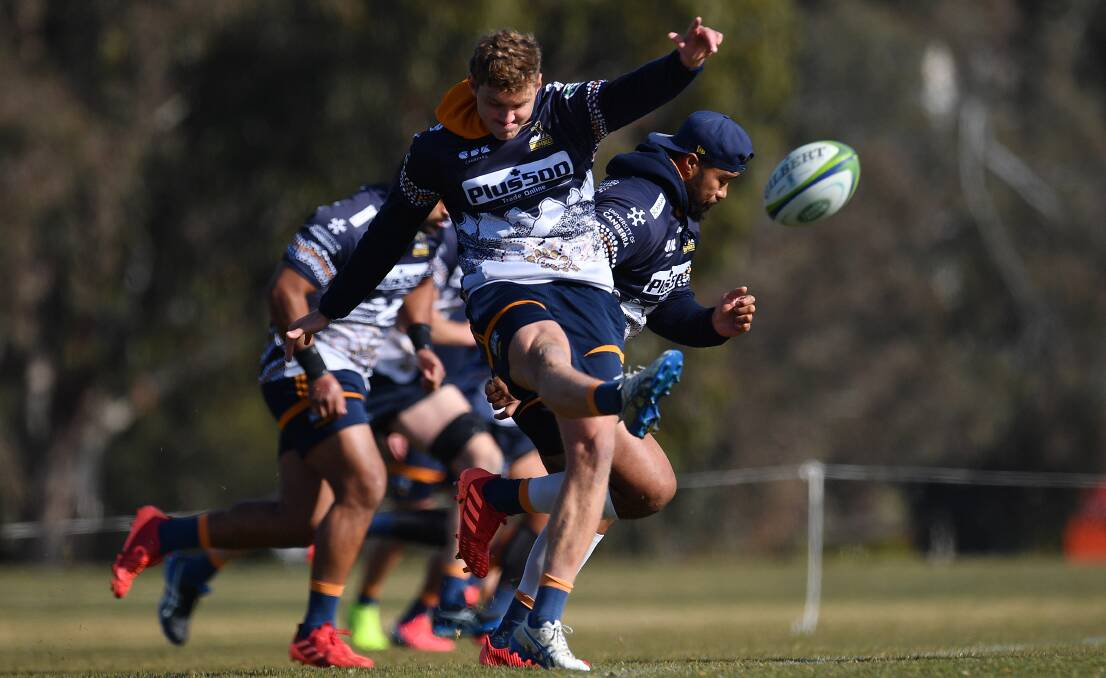 Bayley Kuenzle has grown in confidence having taken the kicking duties for the Brumbies. Picture: Getty