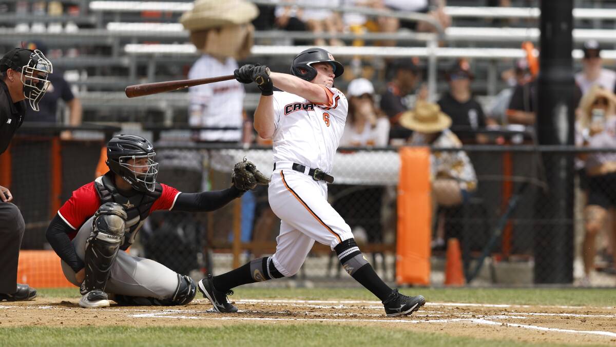 Mitchell Edwards swings big. Picture by Keegan Carroll