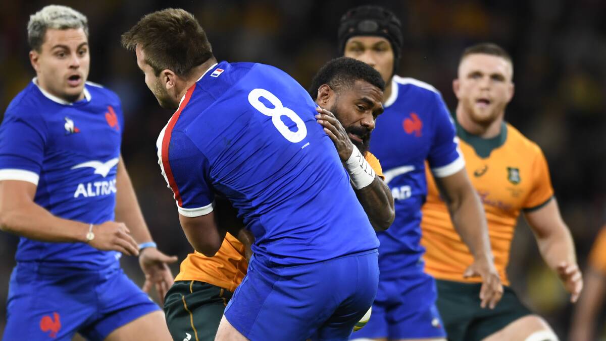 Marika Koroibete was sent off early in the Wallabies' stirring win over France. Picture: Getty