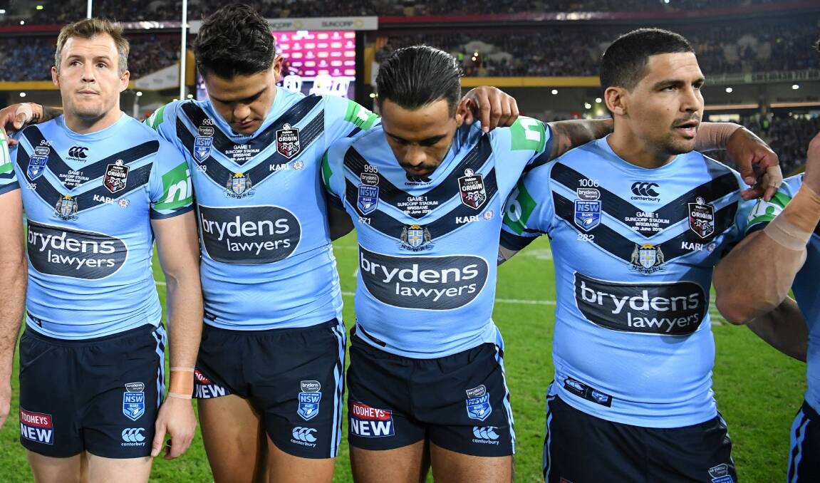 NSW players caused a stir when refusing to sing the anthem. Picture: NRL Imagery