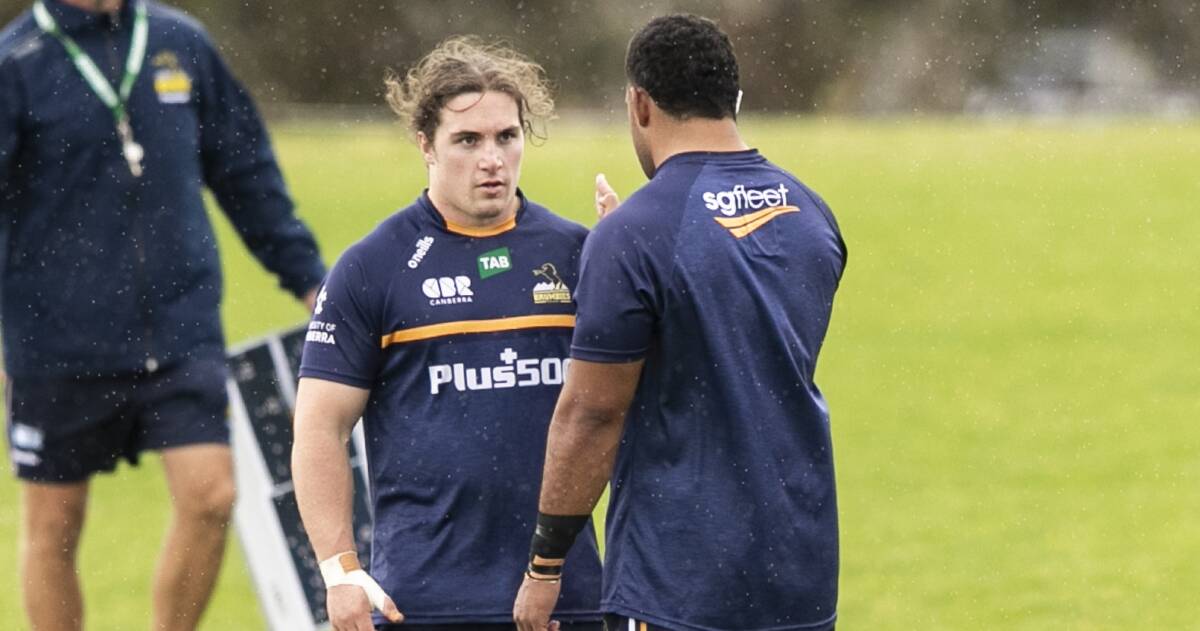 Lachie Lonergan and Scott Sio will start for the Brumbies. Picture: Keegan Carroll