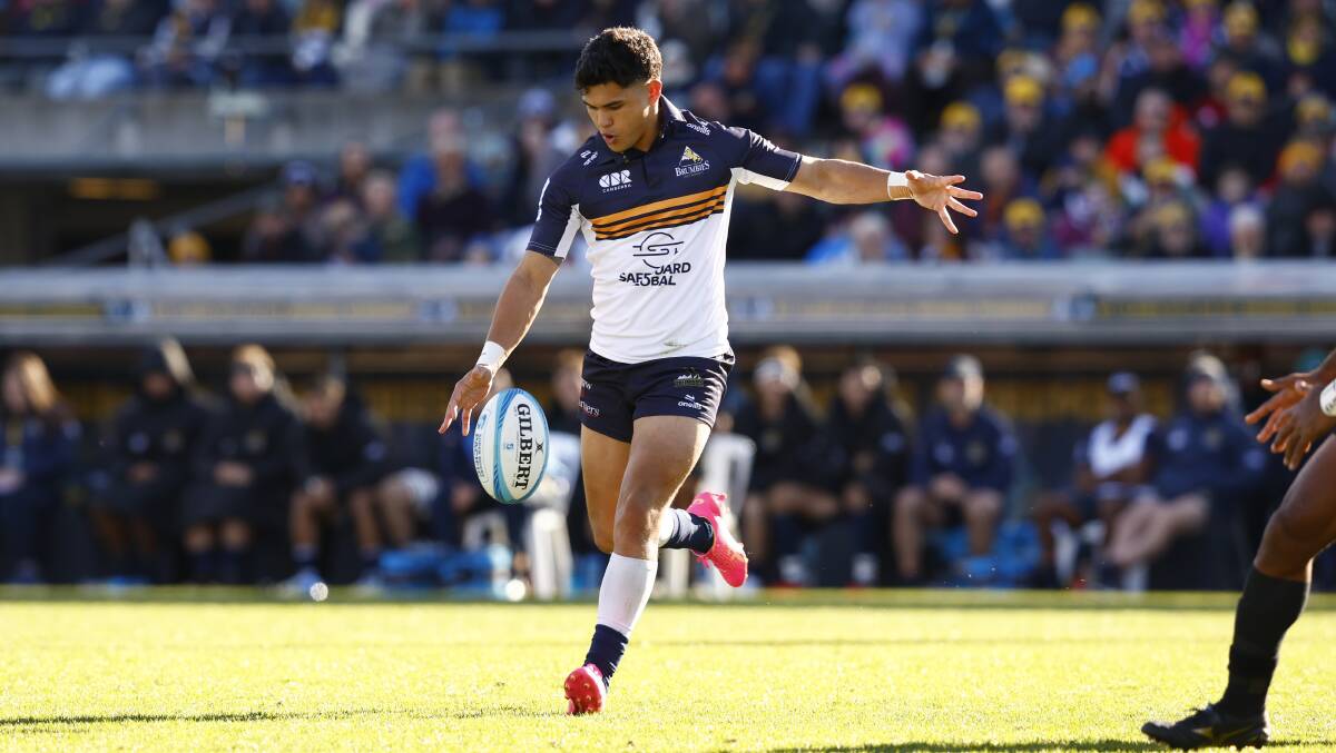 Noah Lolesio helped the Brumbies to a win over the Crusaders. Picture by Keegan Carroll
