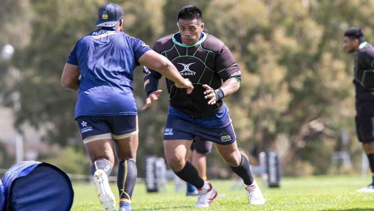 Brumbies captain Allan Alaalatoa returns for a top of the table clash this week. Picture: Keegan Carroll
