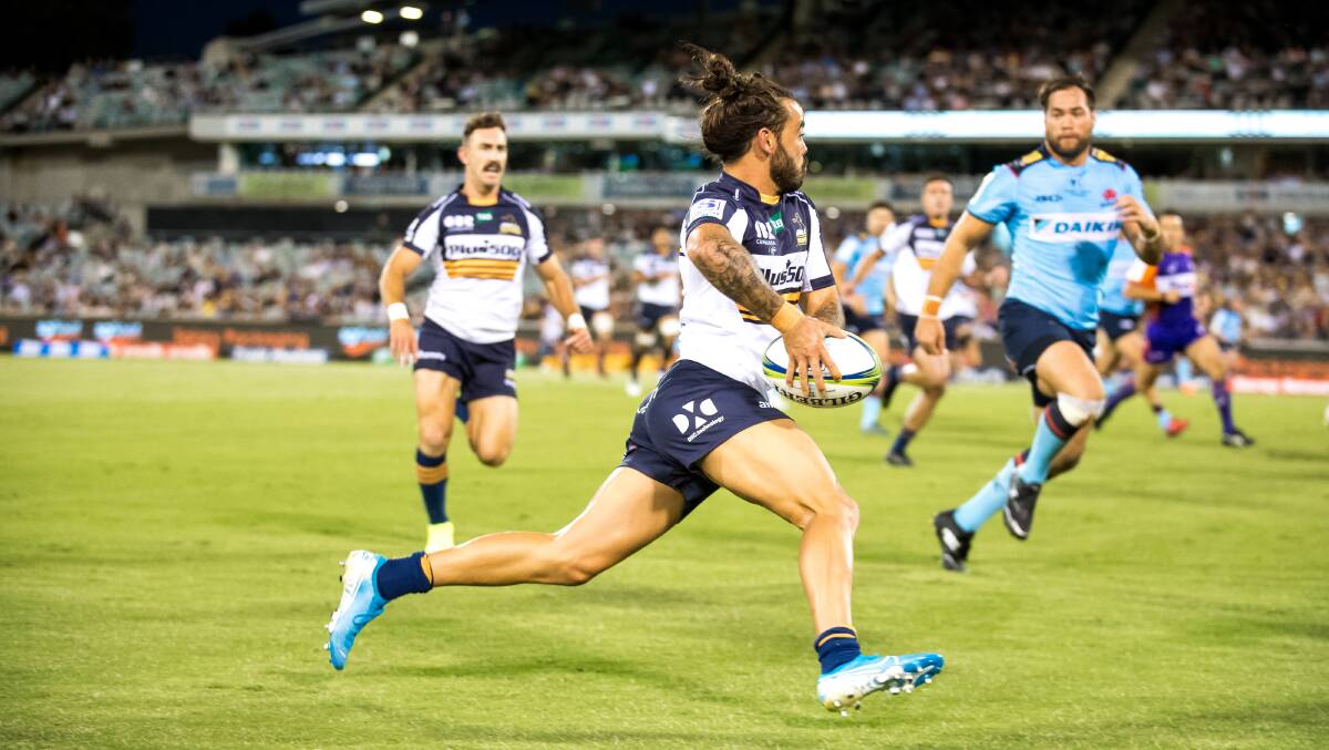 Brumbies winger Andy Muirhead is excited by competition for spots. Picture: Sitthixay Ditthavong