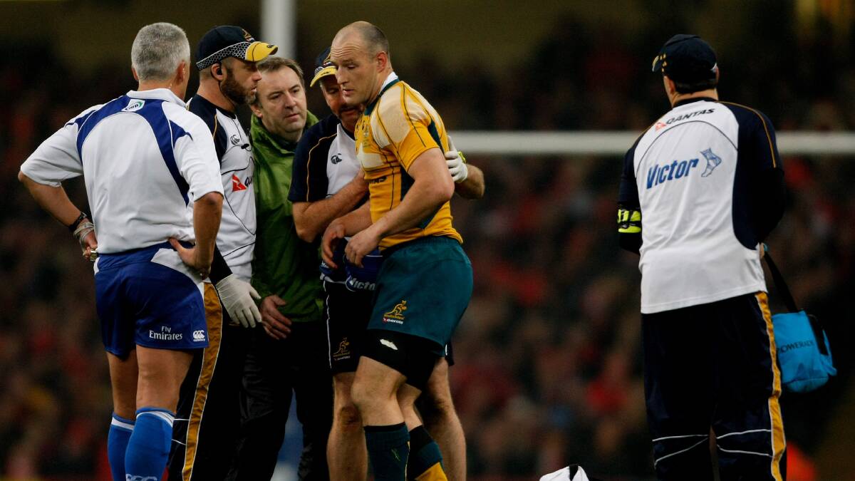 Stirling Mortlock after a head knock. Picture Getty Images