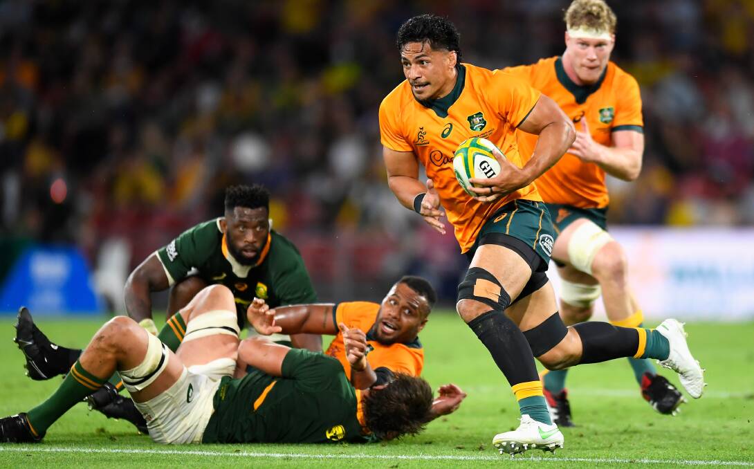 Pete Samu will look to terrorise the Pumas defence when he comes off the bench on Saturday night. Picture: Getty