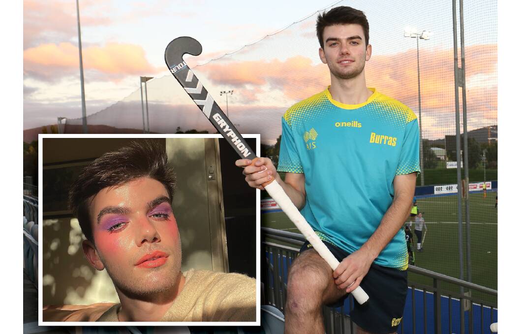 Davis Atkin is bound for Europe with the Kookaburras. Pictures by James Croucher (main)/Instagram (inset)