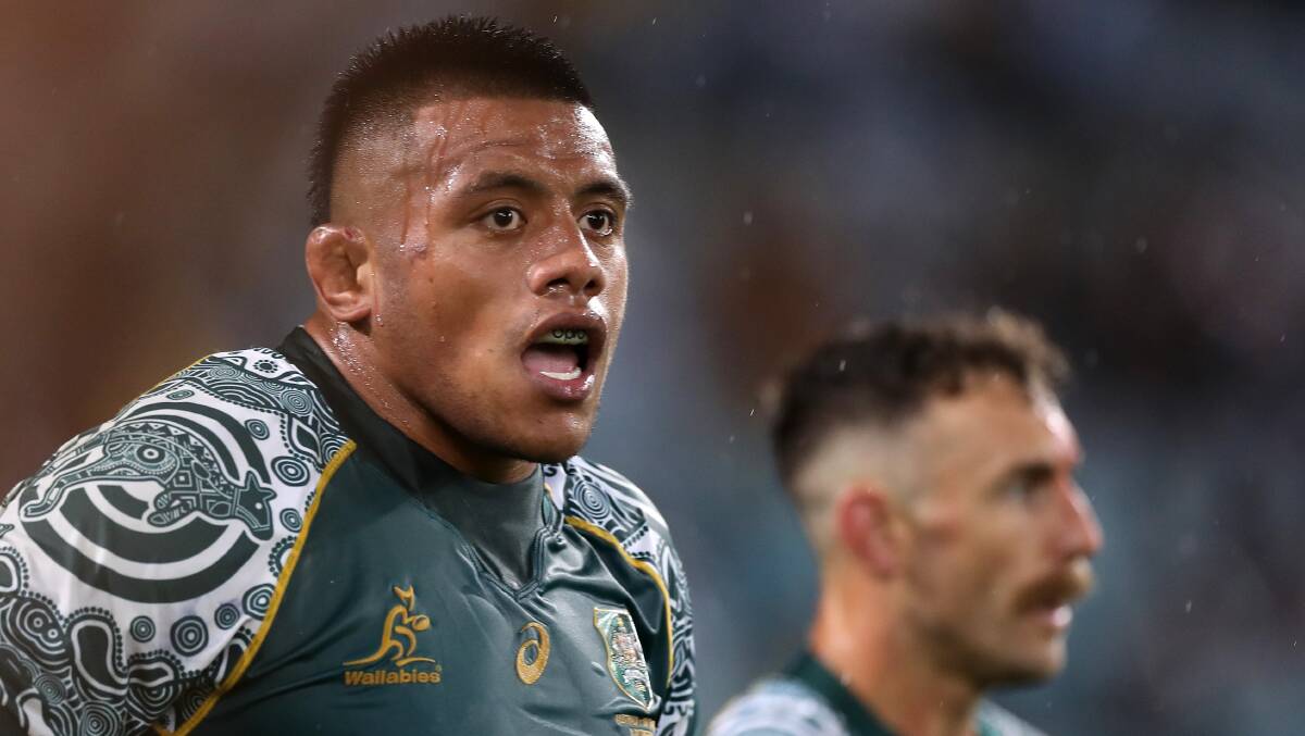 Allan Alaalatoa says the Wallabies must carry a "chip on their shoulder" after a record-breaking defeat. Picture: Getty