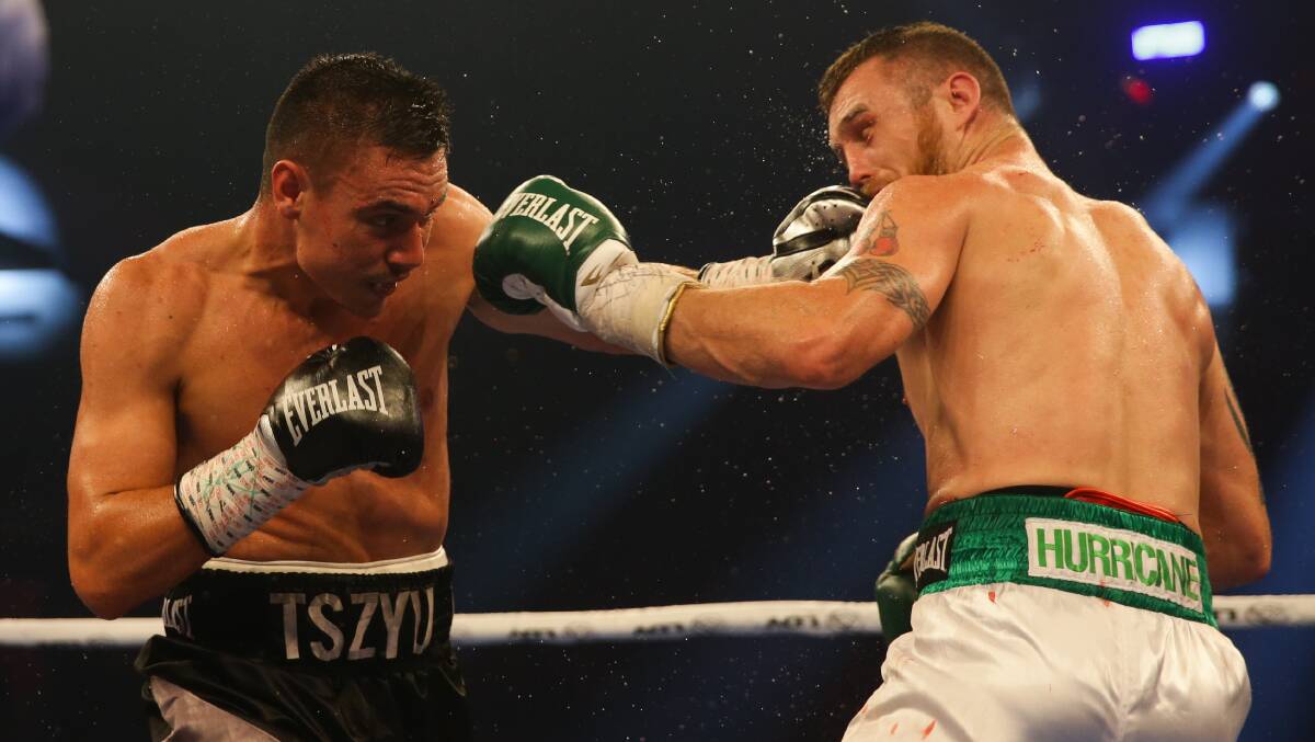 Tim Tszyu stopped Dennis Hogan in emphatic fashion this year. Picture: Jonathan Carroll