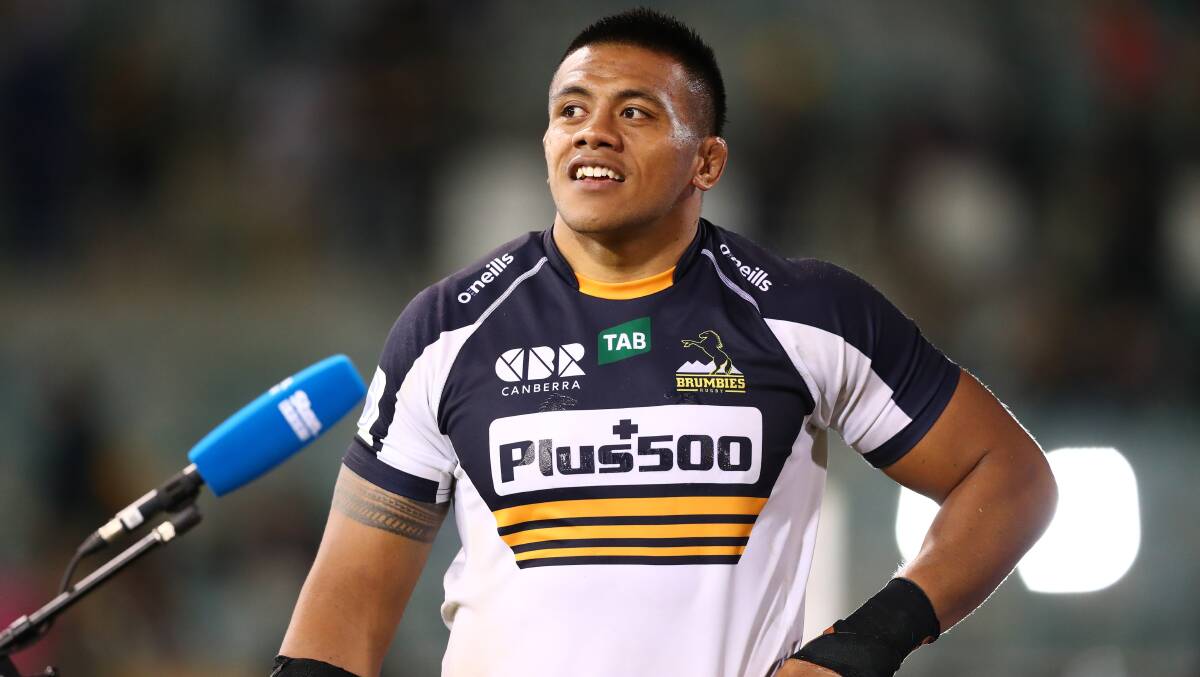 The Brumbies are still in talks with Plus500 about extending their deal. Picture: Keegan Carroll