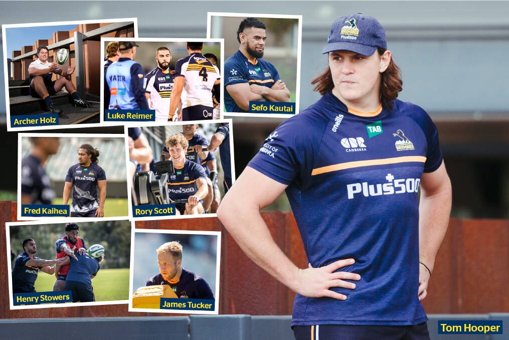 Tom Hooper will be the eighth Brumbies rookie to play this year and he faces an enormous task on debut. Main picture: Dion Georgopoulos