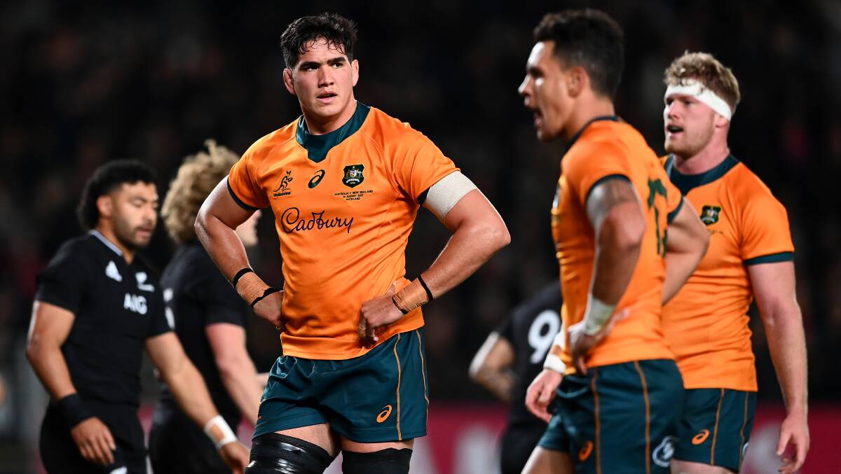 The Wallabies were trounced at Eden Park to surrender their hopes of claiming the Bledisloe Cup. Picture: Getty