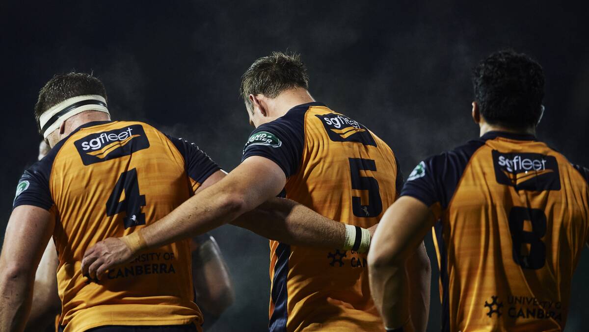 Brothers in arms prove unbreakable: The Brumbies recorded a shutout on Saturday night. Picture: Getty
