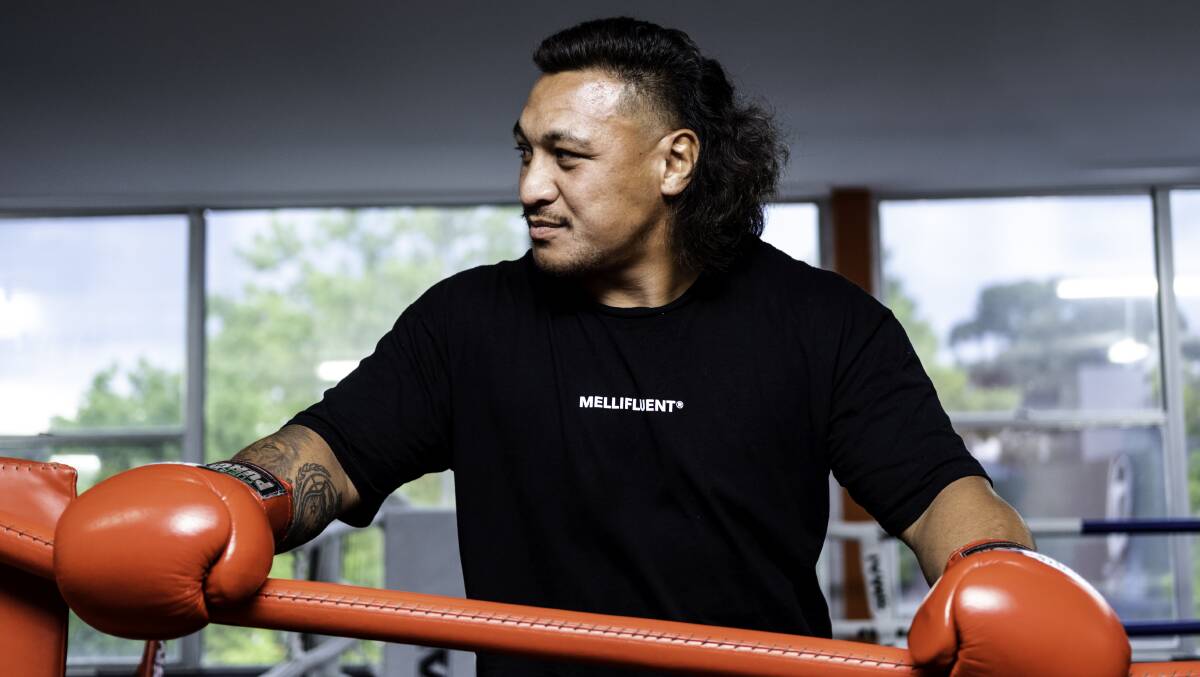 Josh Papalii is less than a week away from a bout with an ex-football rival. Picture: Kaarin Helmers