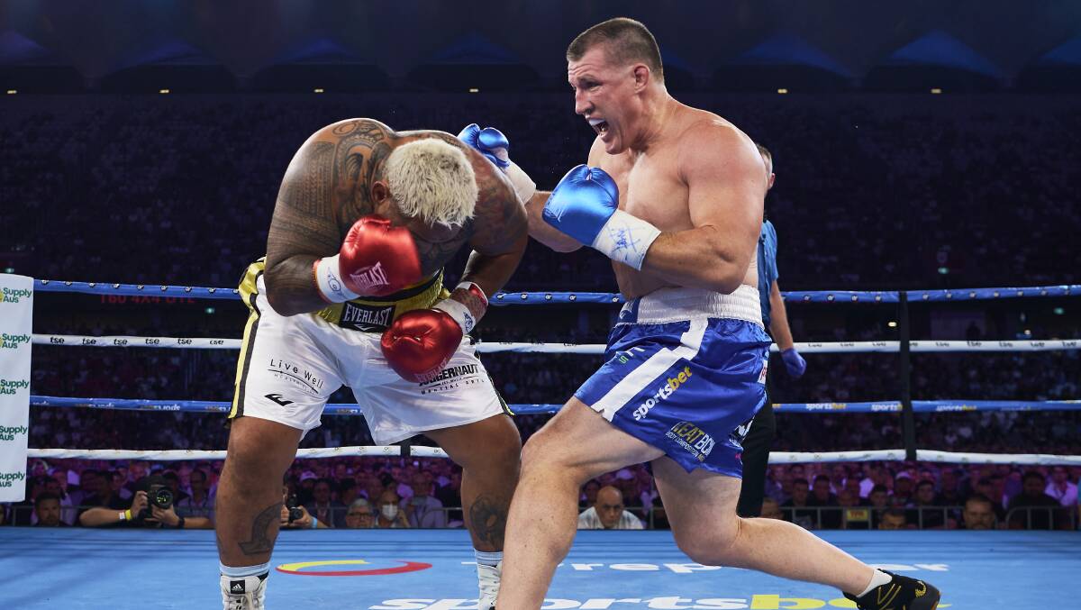 Paul Gallen beat Mark Hunt via decision on Wednesday. Picture: Getty
